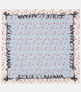 Dolce & Gabbana Floral silk twill scarf