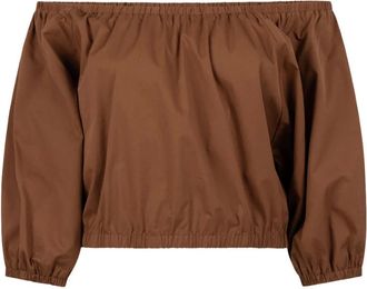 Aaiko Dames, Blouses & Shirts, Bruin, Maat: M Leer