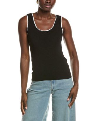 T Tahari Sleeveless Scoop Neck Rib Top