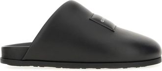Givenchy Label Flat Mules - Heren - Slip ons - Zwart - 40 EU - Leer - Schoenen
