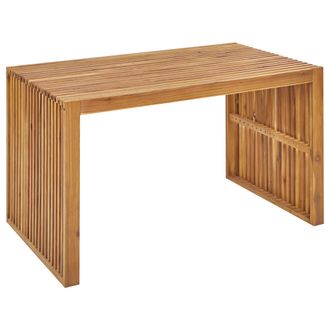 Beliani Mesa De Jard&iacute;n R&uacute;stica Moderna Interior Exterior 120 X 70 Cm Madera Maciza De Acacia Clara Bellano