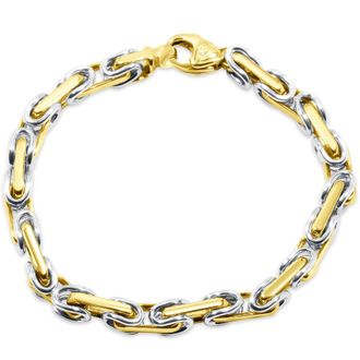Pompeii3 Mens Byzantine Link 14k Gold (49gram) or Platinum (93gram) 9.5mm Bracelet 8.5