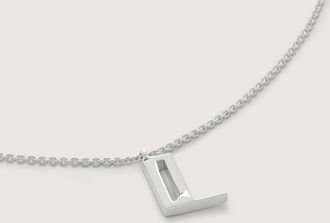Monica Vinader Sterling Silver Initial L Chain Necklace