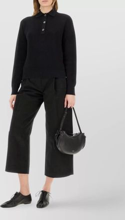 STUDIO NICHOLSON ribbed texture knit polo shirt