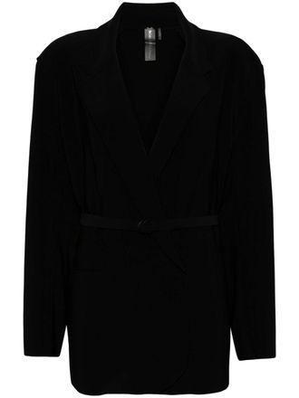 Norma Kamali belted double-breasted blazer - Black
