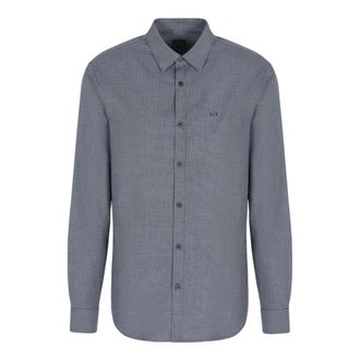 A|X Armani Exchange Micro Pied De Poul Shirt - male - Armani Exchange - Casual Shirts - Gray - M - Shirts
