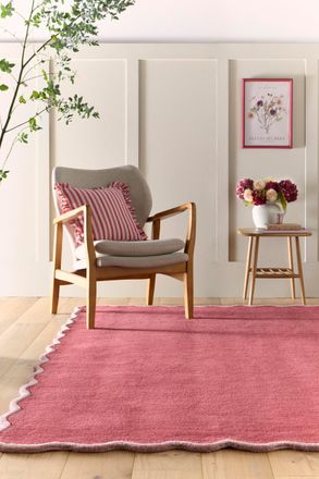 ORIGINS Scalloped Elsie Coral/Lilac in Coral | Size: 200 cm x 290 cm