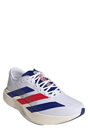 adidas Adizero Evo SL Running Shoe in White/Mystery Ink/Pure Ruby at Nordstrom, Size 10.5