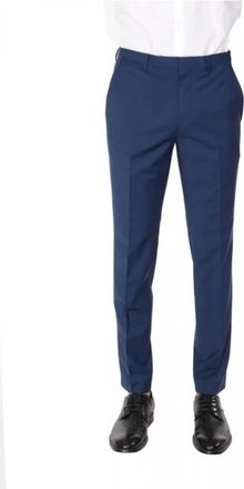 HUGO BOSS Hesten M204X Broeken - Heren - Nette broeken - Blauw - 2XL - Wol - Broeken