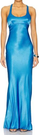 Bec&bridge Maxina Crossover Dress In Mid Blue