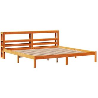 vidaXL Vidaxl - Estructura Cama Con Cabecero Madera Pino Marr&oacute;n Cera 200x200 Cm