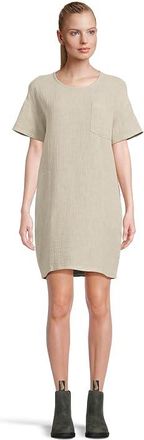 Toad&Co Tate Double Weave Short Sleeve Dress Womens Dress Salt : LG, Cotton/Hemp