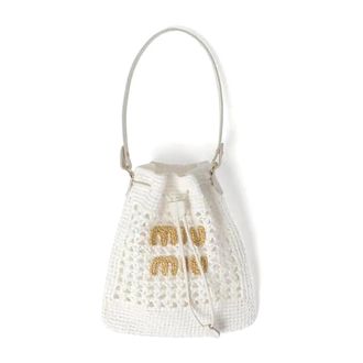 Miu Miu Bucket Bags, female, White, Size: ONE SIZE Clutches & Pouches