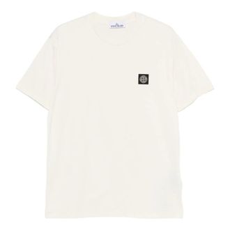Stone Island T-Shirts, male, Beige, Size: M 60/2 Cotton Jersey T-shirt