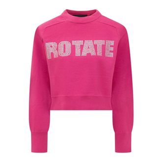 Rotate Logo Jumper Sweater - Dames - Ronde hals truien - Roze - XS - Katoen - Truien & Vesten