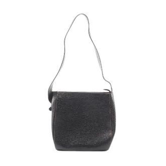 Loewe Pre-owned Shoulder Bags, female, Black, Size: ONE SIZE Pre-owned Embossed Logo Leather Shoulder Bag