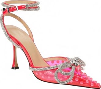 Mach & Mach Womens Double Bow Stiletto Heels With Rhinestone Accents In Pink