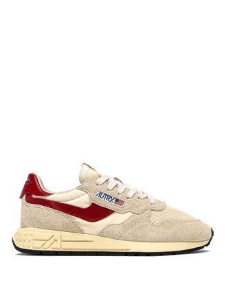 Autry Reelwind Sneakers In Beige With Red Details