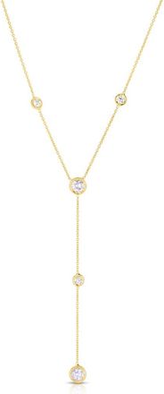 Roberto Coin Diamond Station Y-Necklace in Yellow Gold at Nordstrom, Size 16