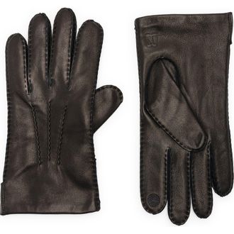 Bruno Magli Cashmere Lined Leather Touchscreen Gloves in Black at Nordstrom Rack, Size Medium