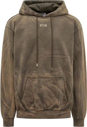 GCDS Patch Logo Solarized Hoodie - Heren - Hoodies - Groen - L - Katoen - Hoodies & sweatvesten
