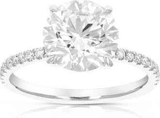 Vir Jewels 3 cttw Lab Grown Diamond Engagement Solitaire Ring in 14K White Gold For Women