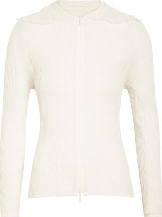 Issey Miyake Twist Pleated Semi-sheer Chiffon top - White - 2