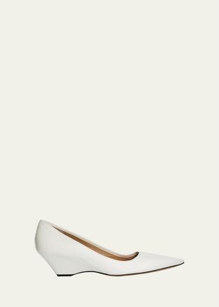 The Row 50mm Liisa Leather Wedge Pumps