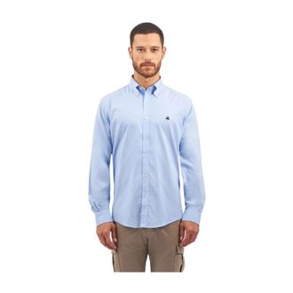 Brooks Brothers Regular Fit Non-Iron Stretch Supima Cotton Casual Shirt met Button-Down Kraag - Heren - Casual Overhemden - Blauw - S - Katoen - Overhemden