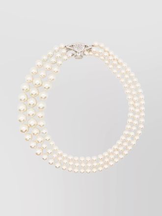 Vivienne Westwood crystal triple strand pearl necklace