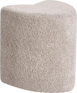 Beliani Puf Chenilla Marr&oacute;n claro