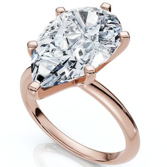 Pompeii3 Certified 3Ct Pear Shape Solitaire Diamond Engagement Ring 6-Prong Lab Grown
