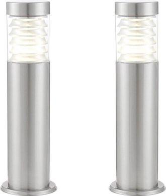 Loops 2 PACK Outdoor Post Bollard Light Marine Steel 0.5m 10W LED Driveway Path Lamp