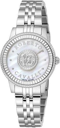 Roberto Cavalli Mother-of-Pearl Bracelet Watch, 30mm in Silver at Nordstrom Rack