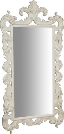 Biscottini International Biscottini - Espejo De Pared De Colgar De Madera En Acabado Antiguo Blanco Hecho En Italia