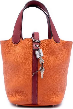Herm&egrave;s Pre-owned Hermes Bicolor Clemence and Swift Picotin Lock 18 Ladies T3AOY3FIL96RB1QY