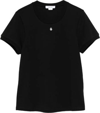 Alexander McQueen T-shirt in cotone con logo - Nero
