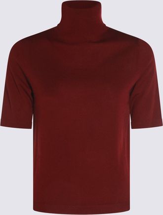 Allude Bordeaux Wool Knitwear