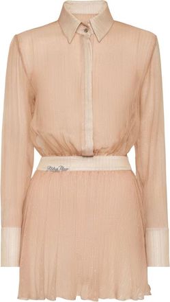 Philipp Plein Dames, Jurken, Beige, Maat: S Chiffon