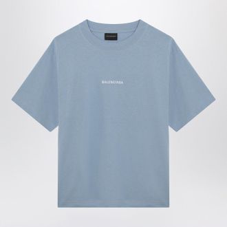 Balenciaga Light Blue Balenciaga Back Medium Fit T Shirt