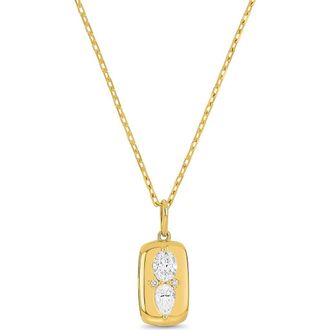 Bony Levy 18K Gold Maya Diamond Dog Tag Pendant Necklace in 18K Yellow Gold/diamond at Nordstrom, Size 18