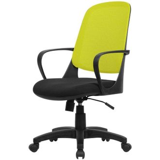 Dmora Silla De Oficina Dbink, Silla Operativa De Malla Con Reposabrazos, Asiento De Oficina Ergon&oacute;mico, 61x60h99/108 Cm, Negro Y Amarillo - Dmora