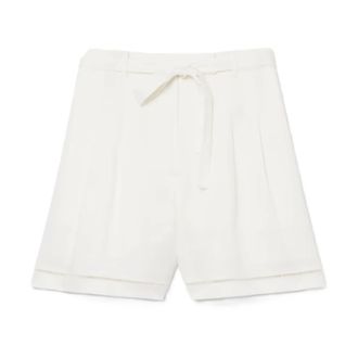 Lacoste Short Shorts, female, White, Size: 2XS Oversized Fluid Linen Blend Bermuda Shorts