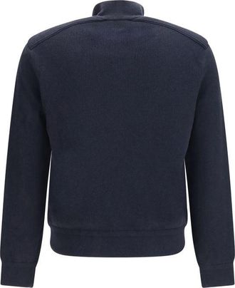 Moncler Mens Blue Wool Oves Aries Sweatshirt Clothing
