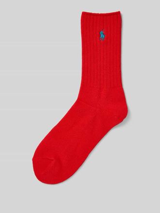 Polo Ralph Lauren Socken mit Logo-Stitching in Rot, Gr&ouml;&szlig;e 36-41