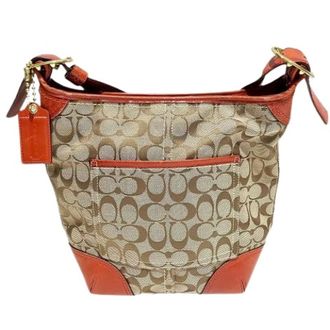 Coach Borsa a spalla in tela con firma in pelle Pre-owned - - Pre-owned - Donna - Marrone - ONE SIZE