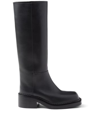 Prada Kniehohe 55-mm-Lederstiefel von Prada