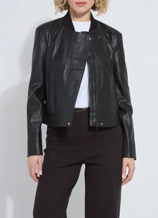 Lyss&eacute; Millicent Perforated Vegan Leather Jacket In Black