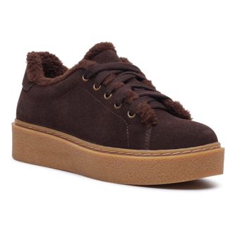 Hush Puppies Brinlee Faux Su&egrave;de Dames BROWN Sneakers
