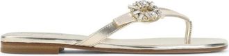 Roger Vivier Sandaletten met versiering - Dames - Slippers - Beige - 38 EU - Leer - Schoenen